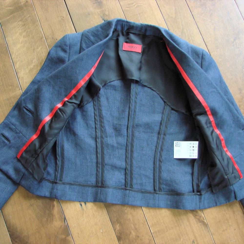 Women's Navy Cropped Blazer Jacket - Picture 5 of 8